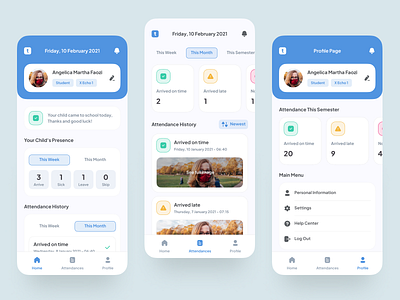 TapIn - Attendance Monitoring App attendance clean design desain design mobile design mobile ui monitoring app online class ap online school product design school app typography ui user interface ux ux design