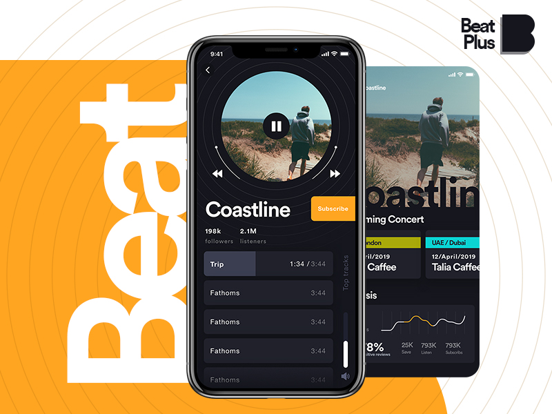 Beat Plus app by Mustafa Johary on Dribbble