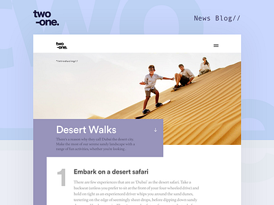 Two-one news Blog blog design flat menu navigation portfolio site studio ui web work