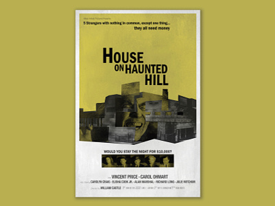 House on Haunted Hill design art film poster graphic design horror film horror movie horror poster house on haunted hill layout poster poster design vincent price