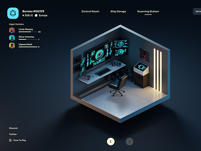 Department 77 UI 3d blender dark isometric sci fi ui web3