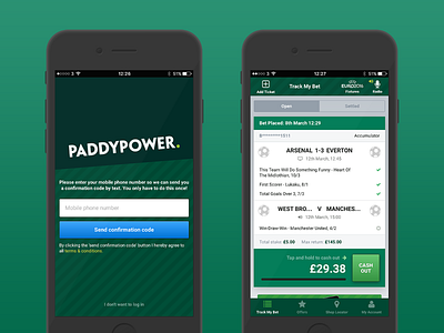 Paddy Power Retail App acca app betting green ui