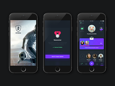 Dribble Designs dark football ios ui ux