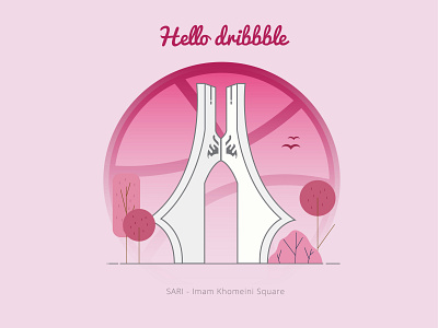 Hello Dribbble art artwork design hello hello dribble hi dribbble illustration imam iran sari square ui