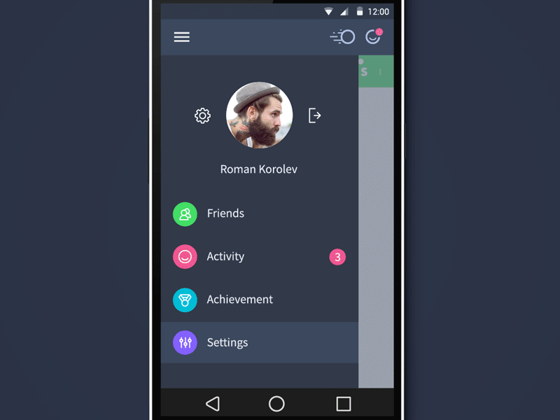 user profile android animation app icons profile ui ux