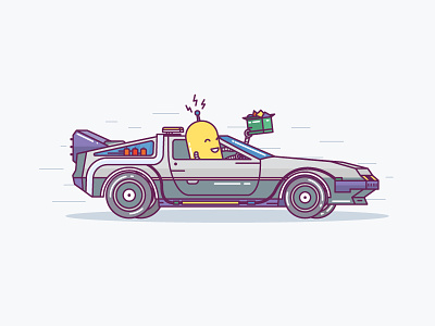 Whroom whroom back to future cut delorean doodle emotions iconfinder icons illustration smile