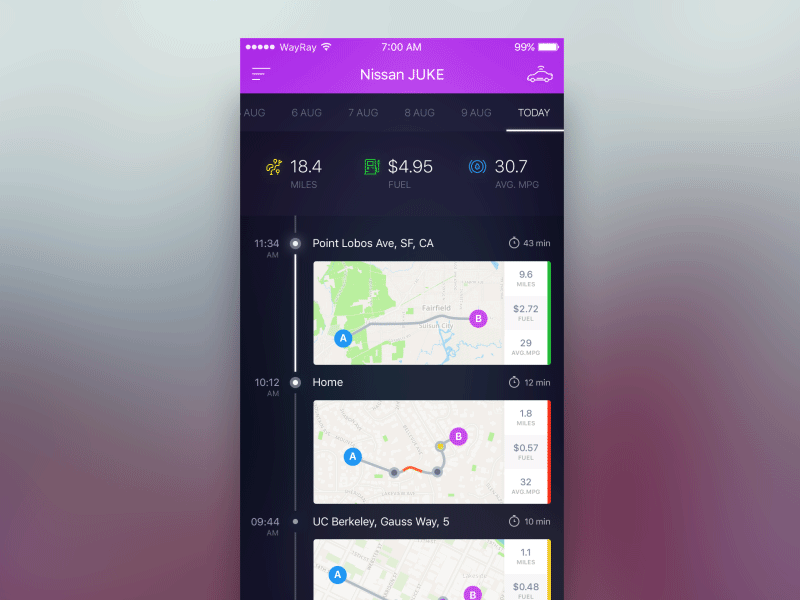 concept app for car device car driving fuel icon interface ios iphone map ui way