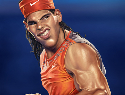Rafa! caricatura caricature digital illustration digital painting digitalart illustration photoshop art rafel nadal realistic realistic rendering tennis tennis player