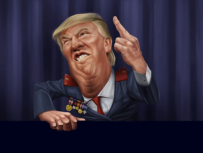 The Donald in charge. caricature digital art digital illustration digital painting digitalart donald trump humorous illustration photoshop art realistic realistic rendering trump