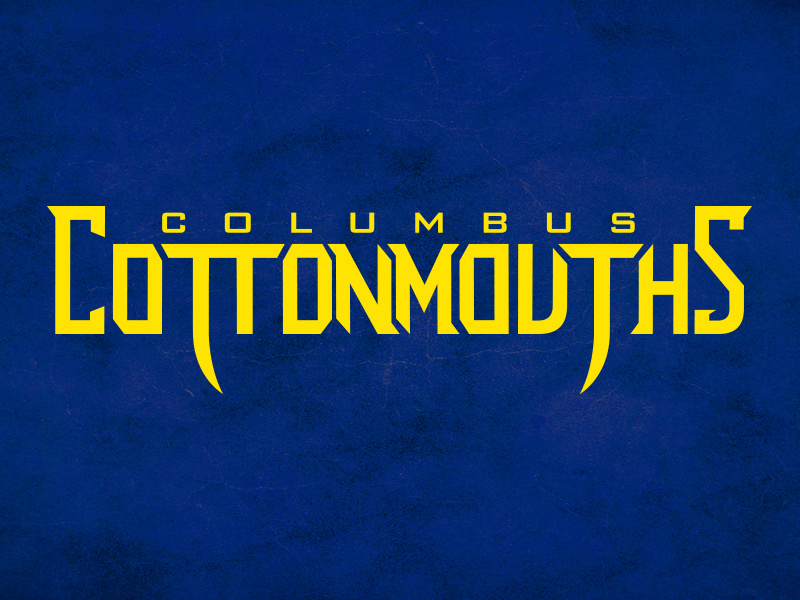 columbus cottonmouths lockup type hockey logo sports