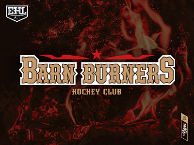 Waco Barn Burners - Type Lockup barn burner branding branding design hockey logo sports sports branding waco