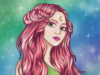 Pink Woman character digital art drawing feminine illustration procreate