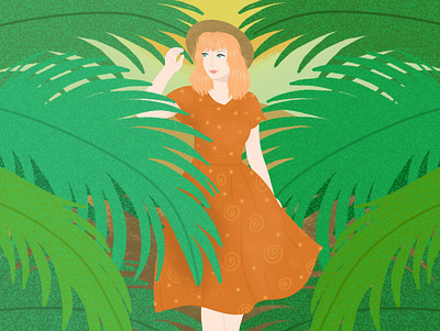 Garden girl digital art illustration photoshop art procreate