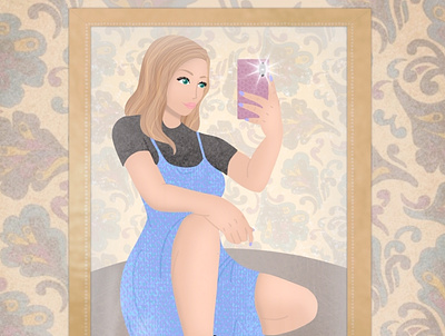 Mirror Selfie character digital art drawing fashion feminine illustration photoshop art procreate