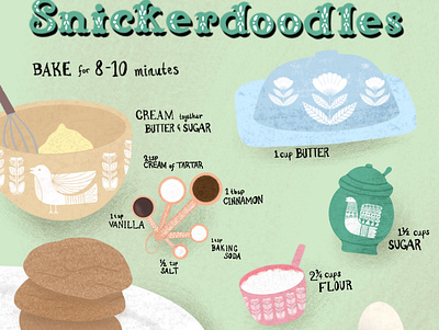 Snickerdoodle Recipe digital art drawing food illustration procreate recipe recipe card