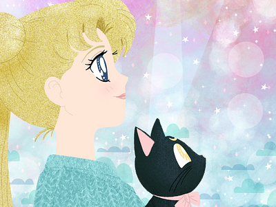 Sailor Moon anime childrens book childrens book illustration childrens illustration digital art drawing feminine illustration photoshop art procreate sailor moon