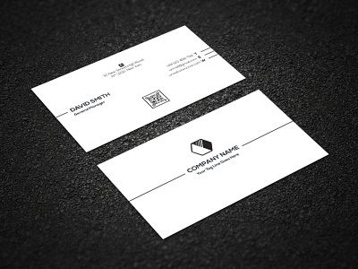 CORPORATE BUSINESS CARD black business cmyk colorable corporate illustrator mnimalist modest simplistic white