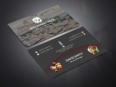 RESTAURANT BUSINESS CARD black business cmyk colorful design illustrator mnimalist modest restaurant simplistic