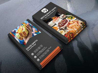 RESTAURANT BUSINESS CARD black cmyk colorful design illustrator mnimalist modest restaurant simplistic