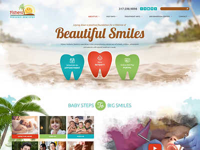 Fishers Pediatric Dentistry branding creative design designer marketing ui uiux ux web web designs web graphic webdesign website website design websites