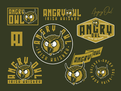 Angry Owl Irish Whiskey design graphic graphicdesign logo vector whiskey and branding