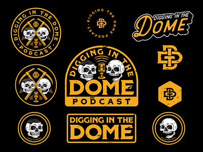 Digging in the Dome Podcast branding design graphic graphicdesign illustration logo typography vector