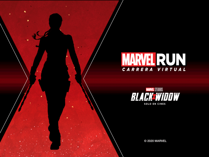Black Widow - Marvel Run 2d 2d animation after effects black widow branding disney illustration marvel marvel studios marvelcomics motion design running superhero vfx yeye vega