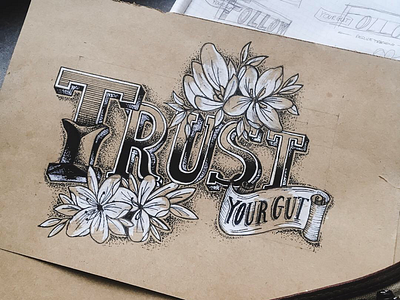 Hand Lettering piece on paper botanical art botanical illustration dailyfeature designinspiration designspiration floral illustration goodtype grid builder hand lettering lettering letteringdaily thedesigntip trustyourgut type typeverything vintage design workinprogress