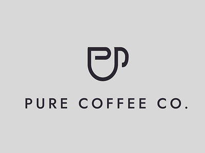 Pure Coffee Co. | Inline Logo adobe brand identity brand identity designer branding coffee cup coffee logo coffee shop coffee shop logo design flat logo flat logo design graphic designer logo logo design logo designer logo icon logo mark logodesign minimalist logo minimalist logo design