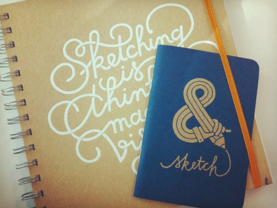 Companions – big and small custom sketchbook lettering sketchbook