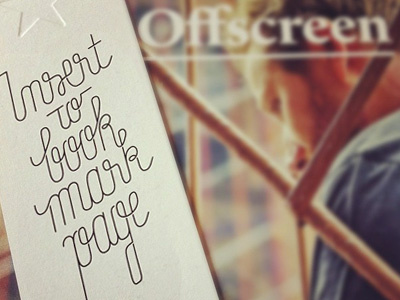 Offscreen #3 and bookmark lettering offscreen