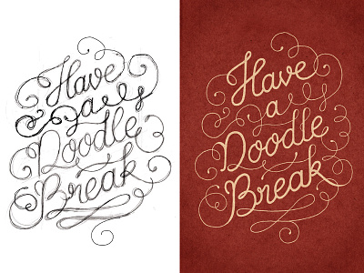 Doodle Break – Sketch and final lettering