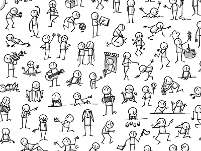 Lots of little people people sketches