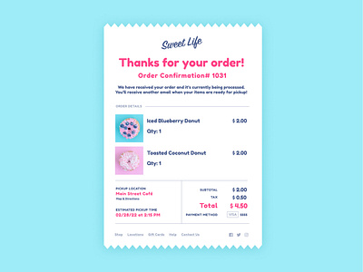 DailyUI #17 : Email Receipt dailyui design email ui