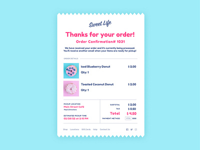 DailyUI #17 : Email Receipt