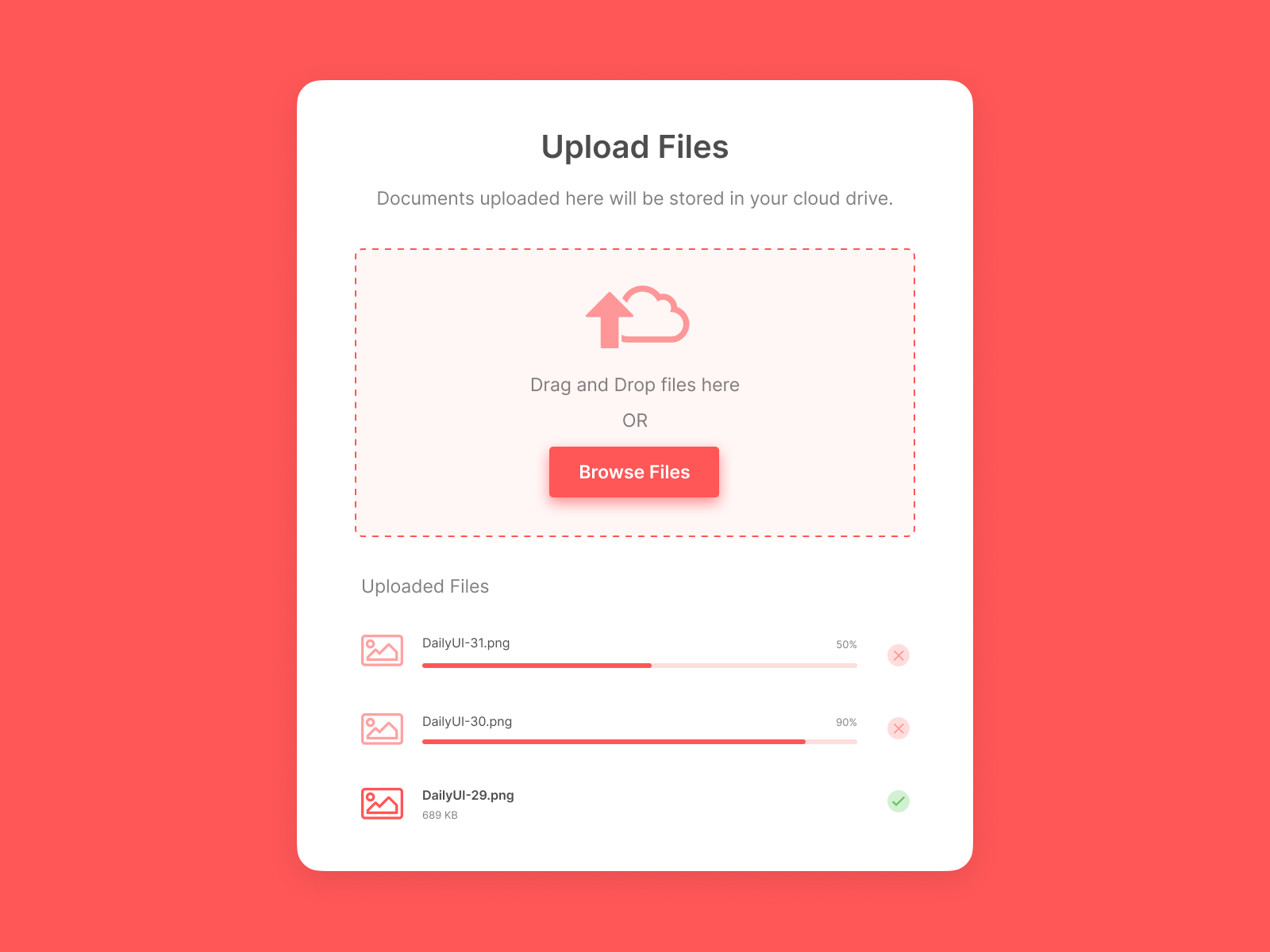 DailyUI #31 : File Upload by Kelsey Abbate on Dribbble