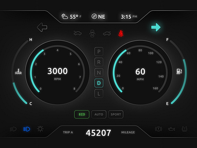 DailyUI #34 : Car Interface app dailyui design industrial ui user interface