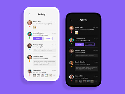 DailyUI #47 : Activity Feed app dailyui design ui