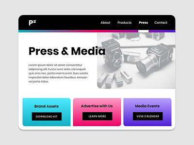 DailyUI #51 : Press Page dailyui design landing page ui web design