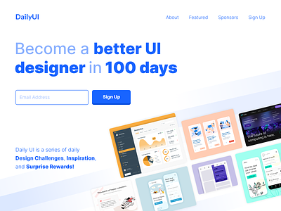 DailyUI #100 : Redesign Daily UI Landing Page dailyui design landing page ui web design