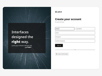 DailyUI 001: Sign Up Page design ui web