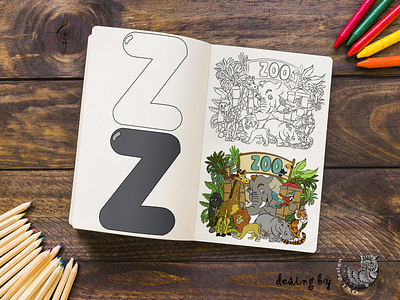 Letter Z coloring book