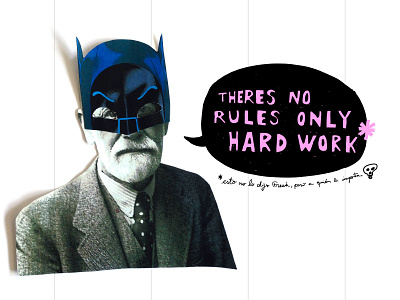 Hard work analogue collage design quotes