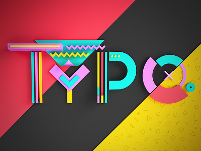 Typo 3d art direction c4d geometric letters shapes typographic