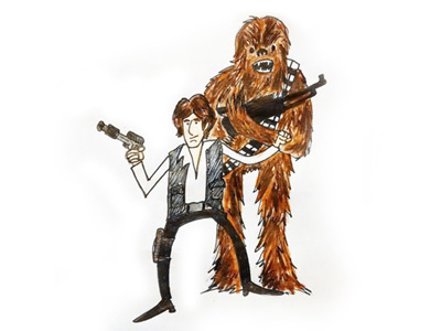 Star Wars Sketchin' chewbacca hansolo starwars