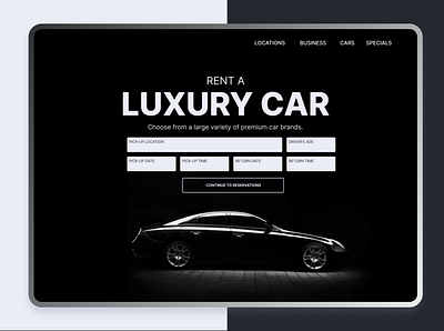 Luxury car rental company car car rental landing page rent rental ui ux web website