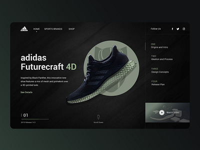 Adidas Futurecraft Web Design branding figma illustration photoshop sketch ux