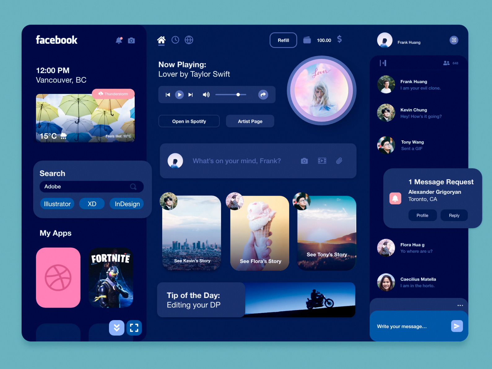 Facebook OS Dark UI (and 2019 Recap) by Frank Huang on Dribbble