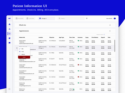 Patient Information UI