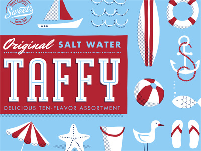 Sweet's Taffy bag candy nautical packaging taffy
